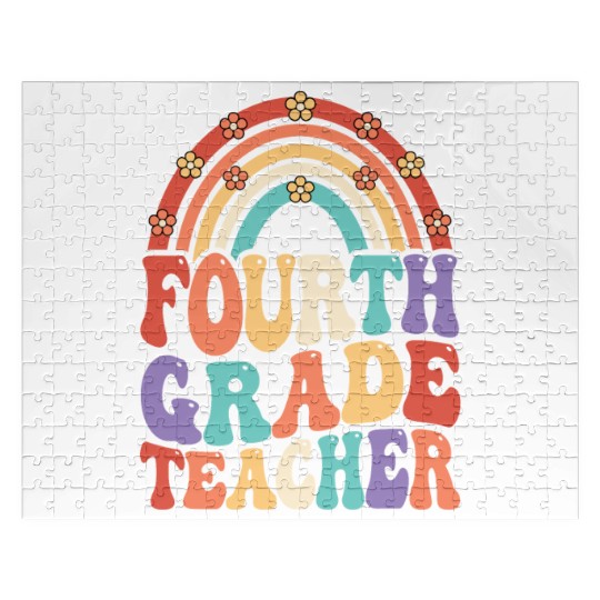4th Grade Teacher Rainbow First Day Of School Jigsaw Puzzles