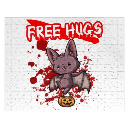 Free Hugs Halloween Sarcasm Scary Creepy Costume Jigsaw Puzzles
