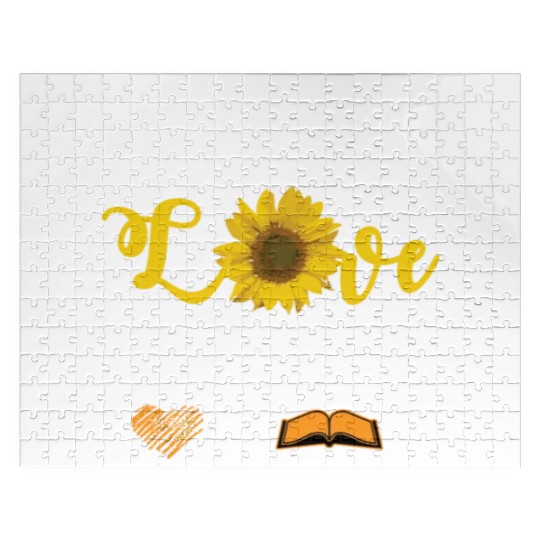 Teach Love And Inspire Teacher Sunflower Appreciat Jigsaw Puzzles