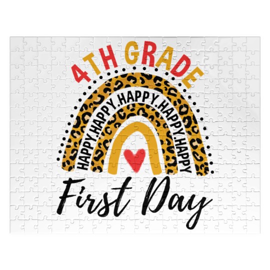 Rainbow First Day Of School 4th Grade Teacher Jigsaw Puzzles