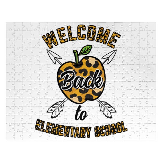 Welcome Back To Elementary School Leopard Print Jigsaw Puzzles
