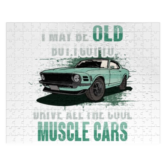 I maybe old muscle car for Classic Race Car Lover Jigsaw Puzzles