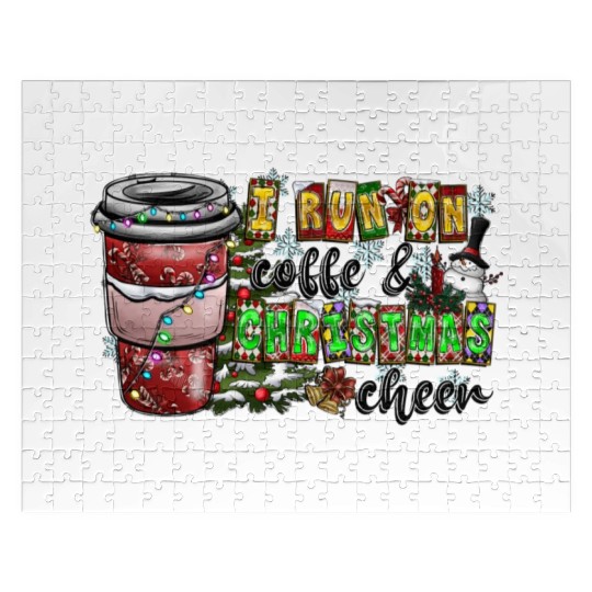I Run On Coffee And Christmas Cheer Jigsaw Puzzles