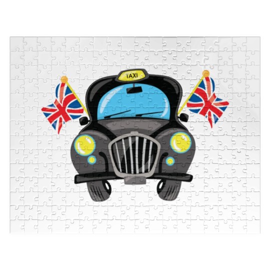 Taxi Hackney the black cab in London Jigsaw Puzzles
