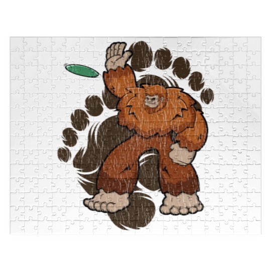 Bigfoot Disc Golf Sasquatch Throwing Disc Jigsaw Puzzles