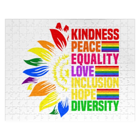 Kindness Peace Equality Love Inclusion Hope LGBT Jigsaw Puzzles