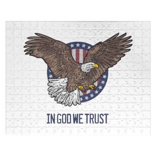 In God We Trust - Bald Eagle - Patriotic Jigsaw Puzzles