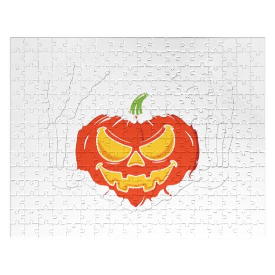 Skeleton Hand Heart Sign Funny Halloween Jigsaw Puzzles