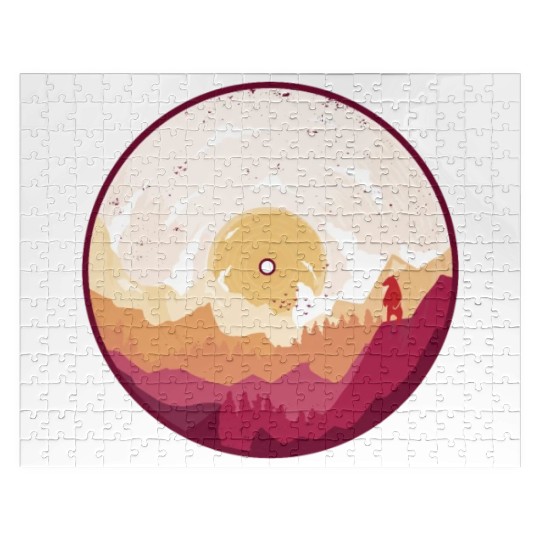 Vinyl Forest Silhouette Nature Music Lover Jigsaw Puzzles