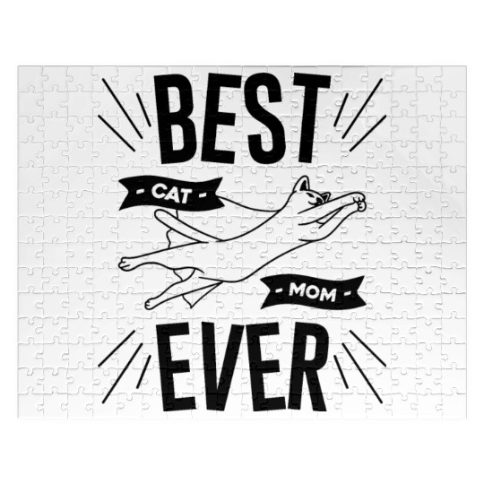 best cat mom ever animals cute lovely cat Jigsaw Puzzles