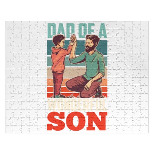 Dad Of A Wonderful Son Father Daddy Father's Day Jigsaw Puzzles