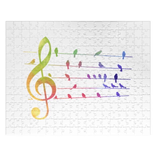 Colorful Birds Musical Notes Music Teacher Jigsaw Puzzles