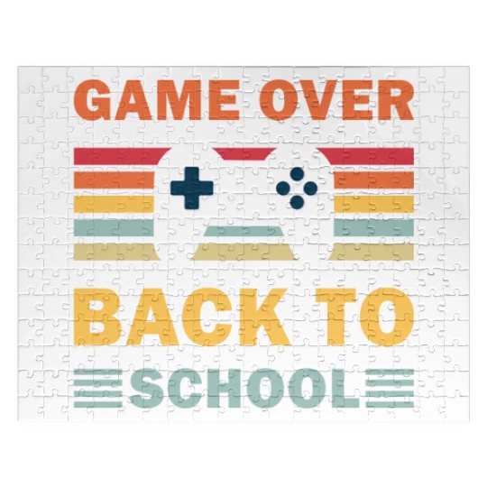 Game Over Back To School Funny Video Gamer Gaming Jigsaw Puzzles