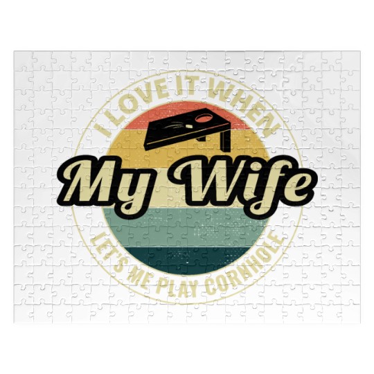 Cornhole Bean Bag Toss Lawn Game Husband Wife Jigsaw Puzzles