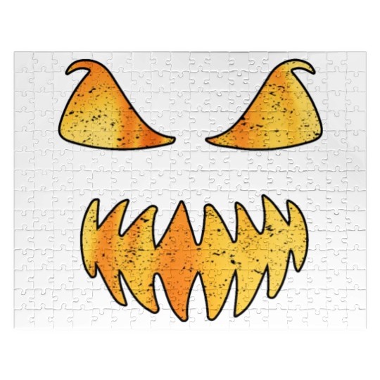 Retro Jack O Lantern Scary Carved Pumpkin Face Jigsaw Puzzles