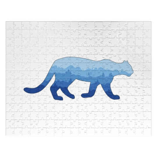 Mountain Lion and Mountain Biker Jigsaw Puzzles