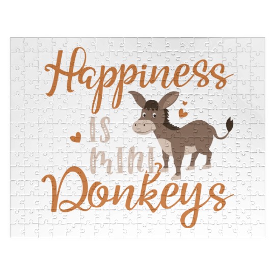 Miniature Donkeys Rancher Farmer Mini Donkey Lover Jigsaw Puzzles