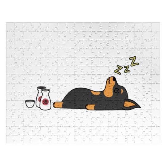 Miniature Pinscher Sake Drunk Jigsaw Puzzles