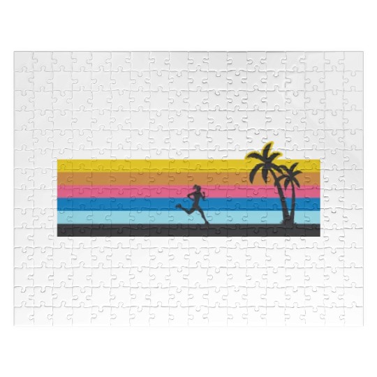 Running Runner Half Marathon Retro Jigsaw Puzzles