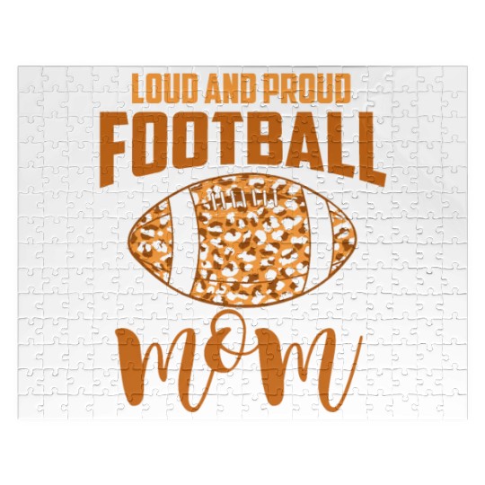 Loud Football Mom American Football Leopard Jigsaw Puzzles