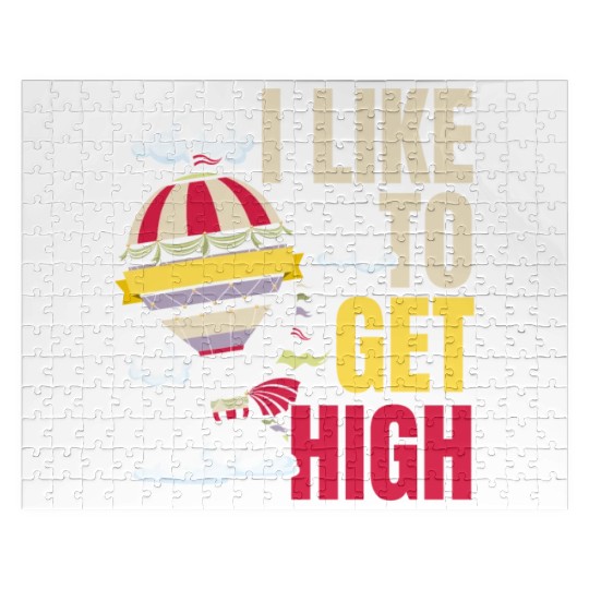 I Like To Get High Hot Air Balloon Lover Aeronaut Jigsaw Puzzles