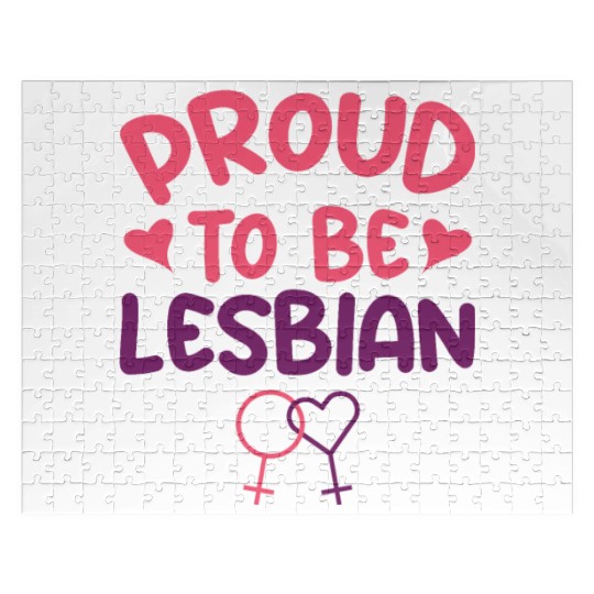 Proud To Be Lesbian LGBTQ Bisexual Pride Flag Jigsaw Puzzles