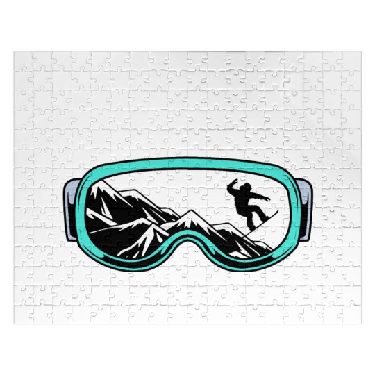 Winter Snow Sports Goggle Snowboarding Snowboarder Jigsaw Puzzles