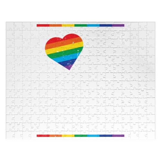 LGBT Love Who You Want Gay Pride Rainbow Heart Jigsaw Puzzles