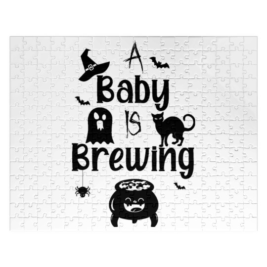 A Baby Is Brewing Maternity Halloween Women Funny Jigsaw Puzzles