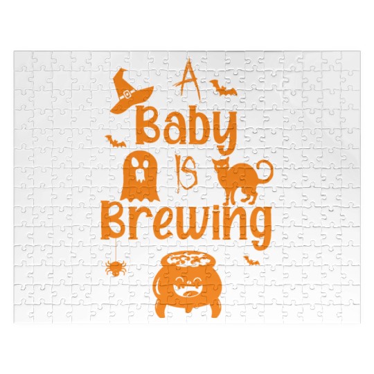 A Baby Is Brewing Maternity Halloween Women Funny Jigsaw Puzzles