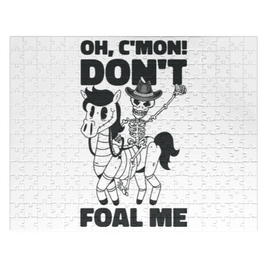 Halloween Cowboy Skeleton Foal Horse Riding Jigsaw Puzzles