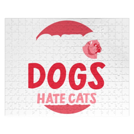 Love Dogs Hate Cats Animal Dog Puppy Lover Jigsaw Puzzles