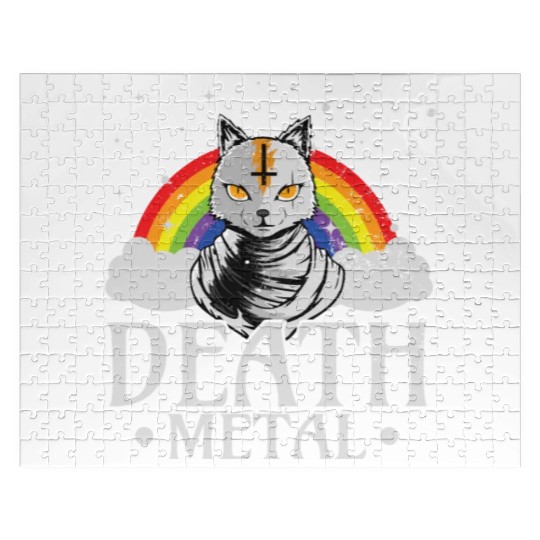 Death Metal Rock Satan Cat For Concerts Festivals Jigsaw Puzzles