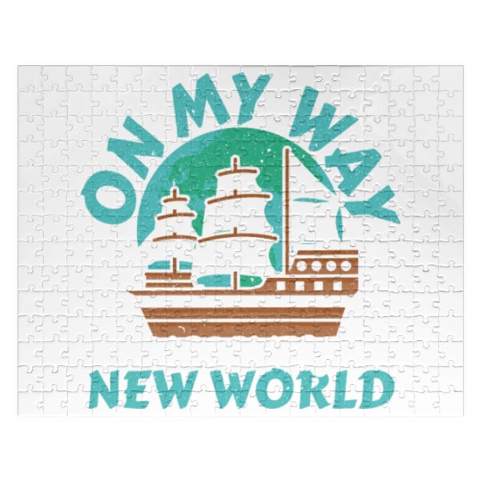 On The Way To Discover The New World Columbus Day Jigsaw Puzzles