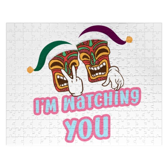 I'm Watching You Christmas In July Surfing Santa C Jigsaw Puzzles