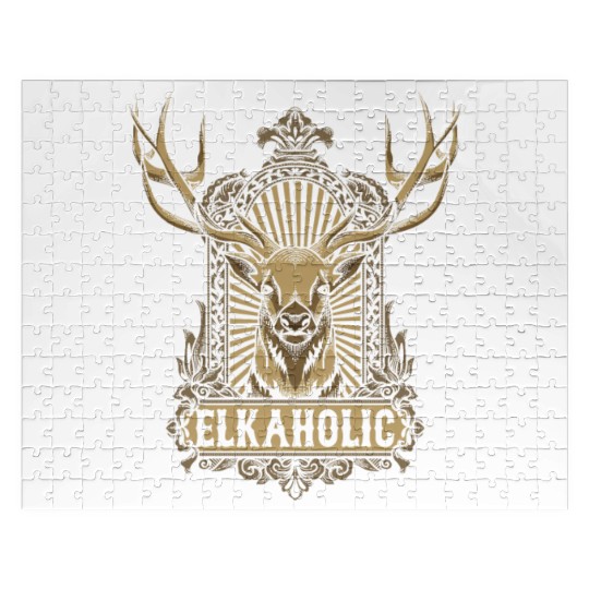 Elkaholic American Deer Hunter Patriotic Jigsaw Puzzles