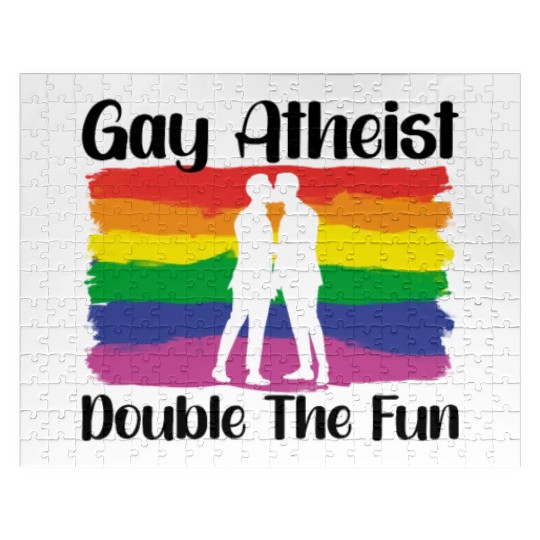 Gay LGBTQ Atheist Atheism Anti Religion Securalism Jigsaw Puzzles