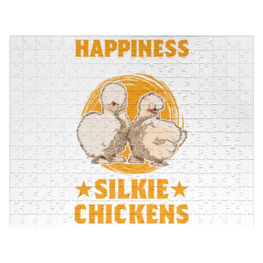 Happiness Is Being With Silkie Chickens Jigsaw Puzzles