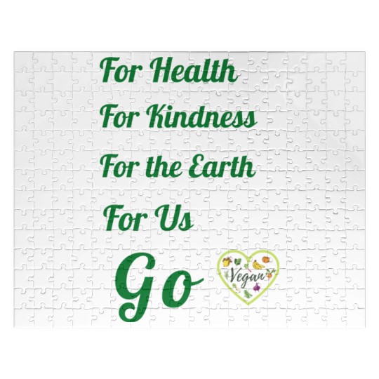 Go Vegan, for health, kindness, earth and us. Jigsaw Puzzles