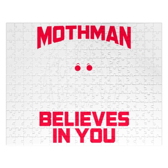 Funny Cryptid Gothic Mothman Believes In You Jigsaw Puzzles
