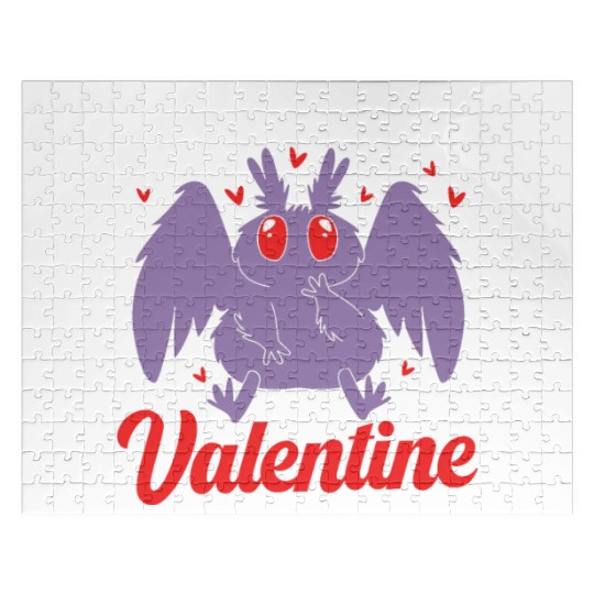 Funny Valentines Day Cryptid Cute Mothman Jigsaw Puzzles