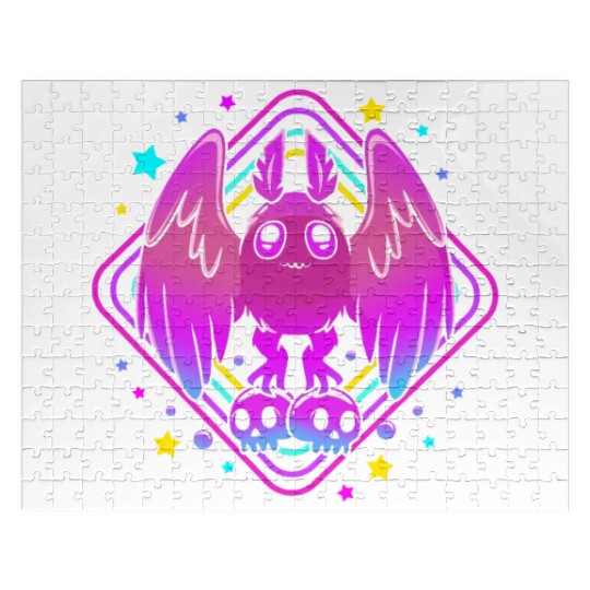 Pastel Goth Skull Aesthetic Gothic Cute Mothman Jigsaw Puzzles