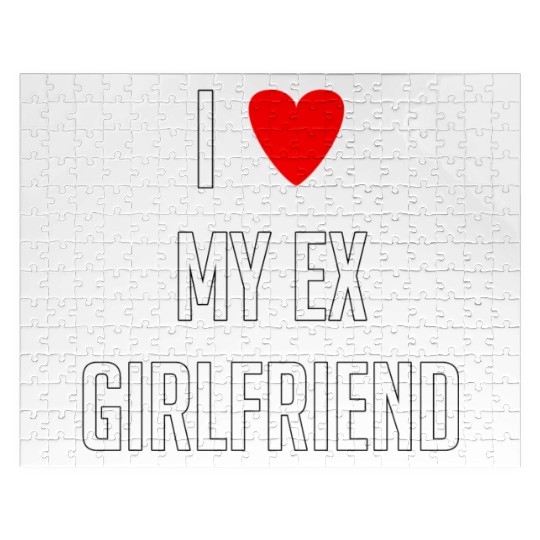 I LOVE MY EX GIRLFRIEND HEART TRENDY Jigsaw Puzzles