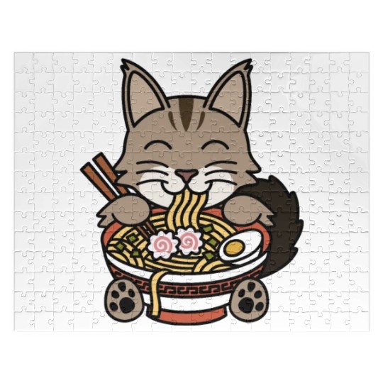 Maine Cat Ramen Noodles Jigsaw Puzzles