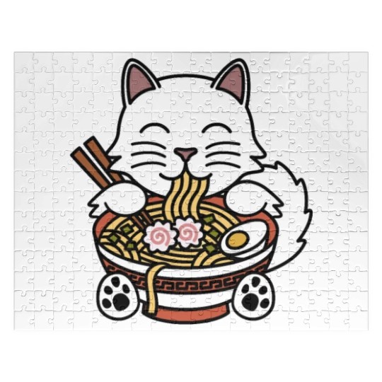 Persian Cat Ramen Noodles Jigsaw Puzzles