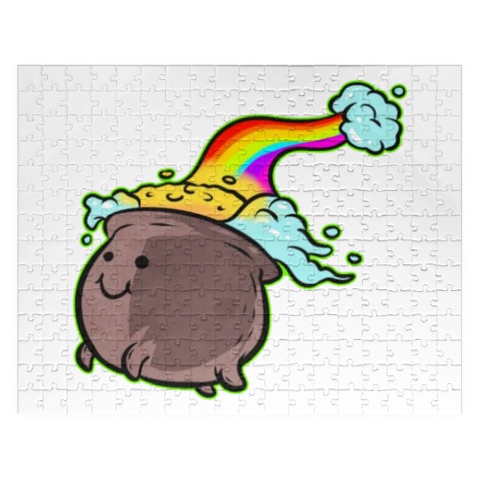 A Pot Of Gold At The End Of A Rainbow For St. Jigsaw Puzzles