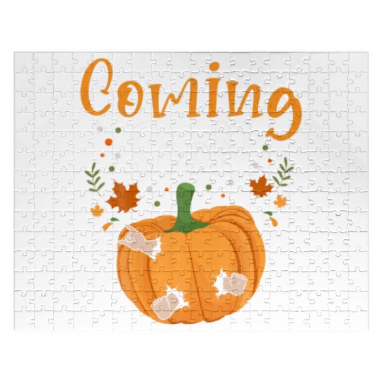 Coming Soon Baby Announcement Thanksgiving Pumpkin Jigsaw Puzzles
