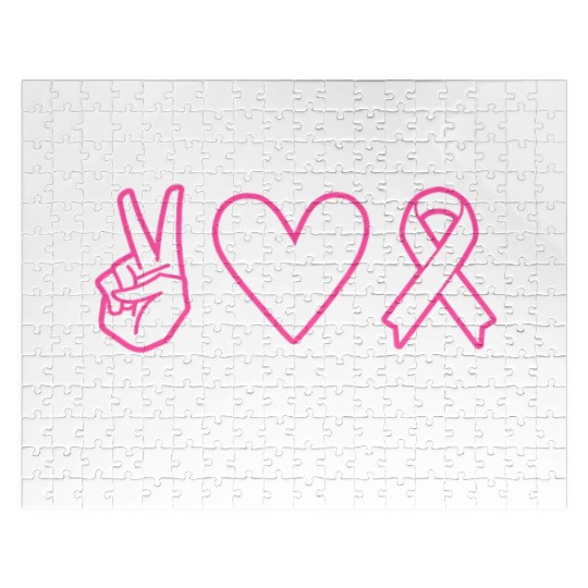 Peace Love Cure - Breast Cancer Prevention Jigsaw Puzzles