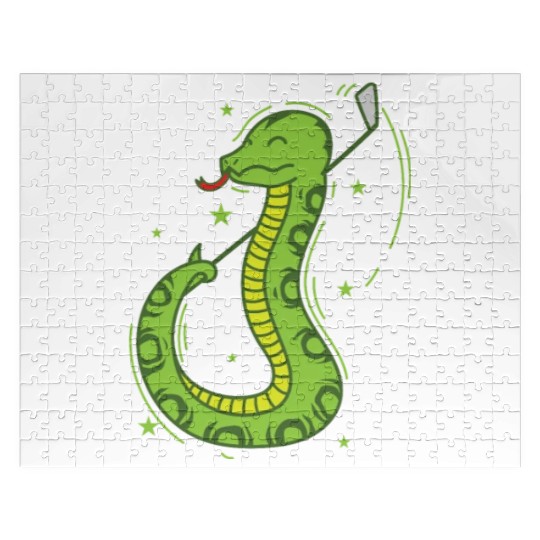 Snake plays Golf Reptile Animal Zoo Jigsaw Puzzles