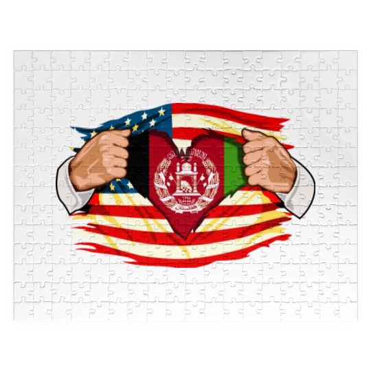 Afghanistan Who Live in America Afghani Flag Jigsaw Puzzles